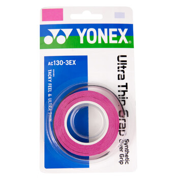 YONEX尤尼克斯网球拍手胶防滑耐磨吸汗带握把AC130-3EX粉红色3条装