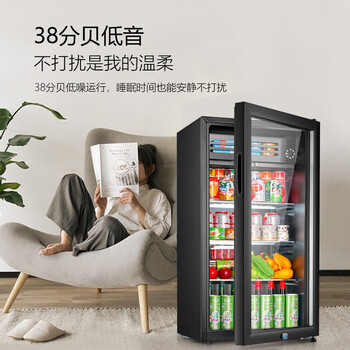 新飞冰吧.小型单门保鲜展示留样药品柜 108升黑内胆【冷藏+微冷冻+带灯+带锁】【企采购】