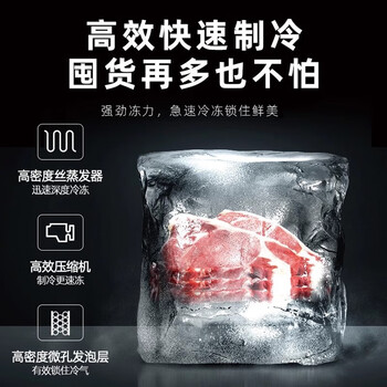 奥克斯冷柜.家用小型冷藏冷冻迷你 保鲜储奶母乳卧式大容量 微霜系列252L【企采购】