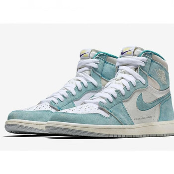 耐克nike月子鞋a货aj高帮男女全绿麂皮休闲板鞋50883蒂芙尼3636