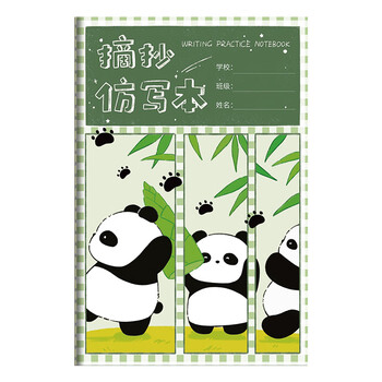 递乐 A5摘抄仿写本悠闲熊猫卡通儿童幼儿园小学生好词好句积累仿写本32张/本 4本装 B1058悠闲熊猫