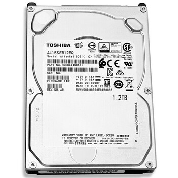 东芝2.5英寸服务器机械硬盘 10000转128 CMR SAS 接口 1.2TB 【AL15SEB12EQ】