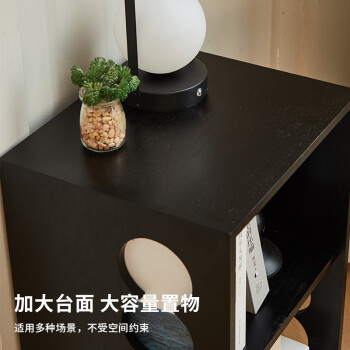 素杉实木书架格子架桌下办公柜置物架收纳架置物柜  黑色