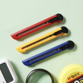 晨光（M&G）9mm小号美工刀推锁裁纸刀壁纸刀办公用品多功能刀子颜色随机ASS91323单把装