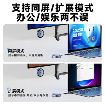 绿巨能（llano）HDMI无线投屏器USB/Type C二合一高清会议同屏器手机平板笔记本电脑电视投影仪 点对点50米传输器