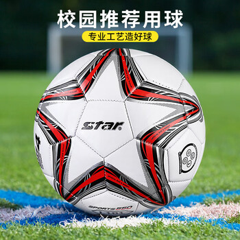 世达（star）4号足球SB8234-04 耐磨训练用球 PVC皮革机缝儿童足球 红色