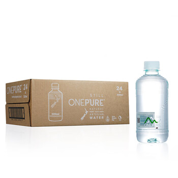 亿纯（ONE PURE）饮用天然水320ml*24瓶/箱 新西兰原装进口天然弱碱水高端饮用水