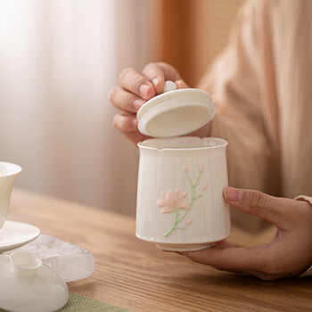 苏氏陶瓷勿忘我堆花茶叶罐密封罐两个礼盒组伴手礼