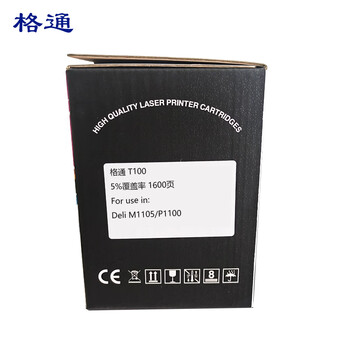 格通T100硒鼓 黑色带芯片 适用得力P110系列/M1105系列打印机 (约打印1600页)