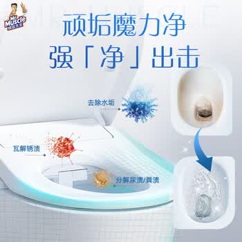 威猛先生（Mr Muscle）强效洁厕液 卫生间马桶清洁 除垢去渍去异味 丁香香型 600g*2瓶
