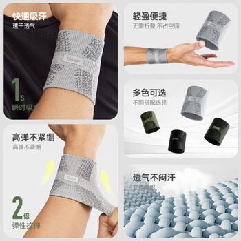 JEEP运动护腕男健身篮球手腕女扭伤手腕腱鞘薄款护腕绿均码