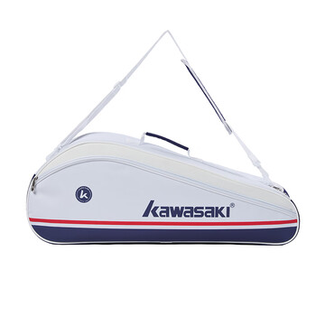 川崎（KAWASAKI）羽毛球包大容量多功能手提单肩斜挎包3支装C8368 米白绿