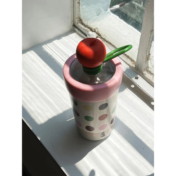 Tagi.《i》想象苹果双饮保温杯不锈钢水杯吸管保温杯冰杯礼物-波波苹果