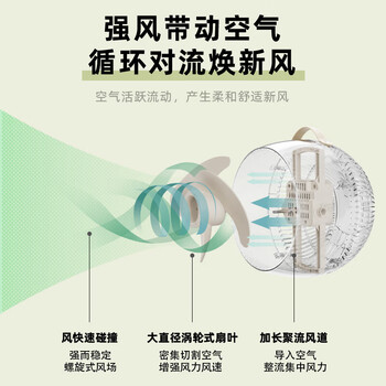 小熊（Bear）空气循环扇 家用节能电风扇台扇 强力对流涡轮换气扇 快速换气 低耗低噪 DFS-A30L1