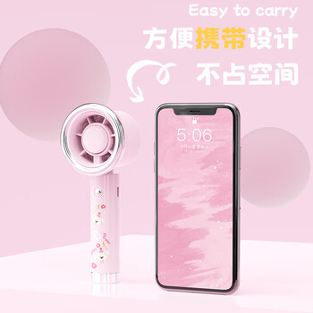 欧利文小风扇桌面床上用制冷静usb充电音便携式手持小型迷你随身携带循环扇办公室宿舍立式风宝6档带底座