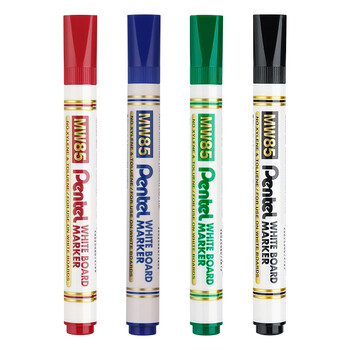 派通（Pentel ）可擦圆头白板笔MW85单头可擦易擦书写顺滑办公文具 蓝色单支装