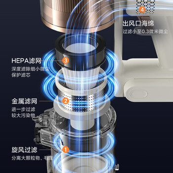 奥克斯（AUX）无线手持吸尘器家用大吸力低噪音绿光显尘地毯猫毛吸尘器长续航AXC-22DV8W