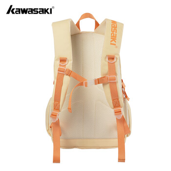 川崎（KAWASAKI）羽毛球包双肩休闲背包男女款运动包独立鞋仓鲸梦C8243 奶黄色