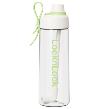 乐扣乐扣（LOCK&LOCK）夏季塑料运动水杯带吸管提环户外水壶便携男女杯子白色750ml