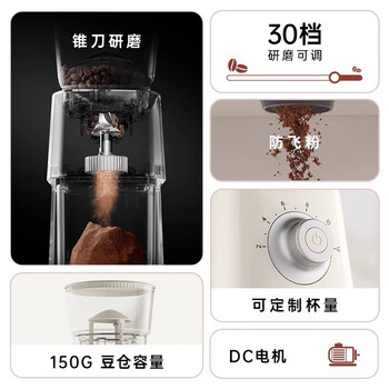 露茉电动磨豆机咖啡豆研磨机意式手冲咖啡专业家用小型自动磨粉机Light-CBG01