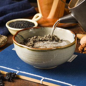 谷物粮园黑芝麻核桃桑葚粉500g*2袋（不甜款） 黑芝麻糊 黑芝麻粉 黑豆粉