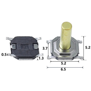 吻迪 轻触开关 金属铜头贴片按键四脚 防水微动按钮 1.8H/50个 吻迪 轻触开关 金属铜头贴片按键四脚 防水微动按钮 1.8H/50个
