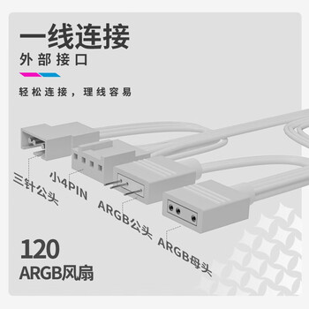 长城（Great Wall）矩阵120白色12CM机箱风扇（30颗高品质灯珠/ARGB灯效/支持PWM/8片减震脚垫）