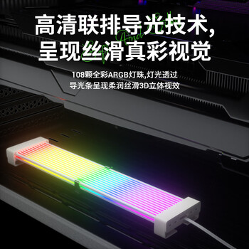 科乐浦（KELEPU）霓彩线软灯板 显卡3X8PIN发光板（不含供电线）5V3针/ARGB神光同步/TPE硅质/轻薄易弯 26CM 白色