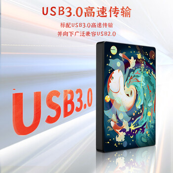 希捷（SEAGATE）移动硬盘 5TB USB3.0 2.5英寸 机械硬盘 高速 轻薄 外接存储 数据恢复服务 彩绘定制款好运锦鲤
