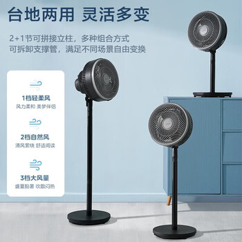 美的（Midea）空气循环扇 电风扇家用落地扇立式节能风扇轻音低噪大风量转页扇宿舍台式电扇 台立两用FGA24UM