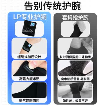 LP护腕腱鞘专用劳损保护套扭伤加压手腕篮球羽毛球运动装备