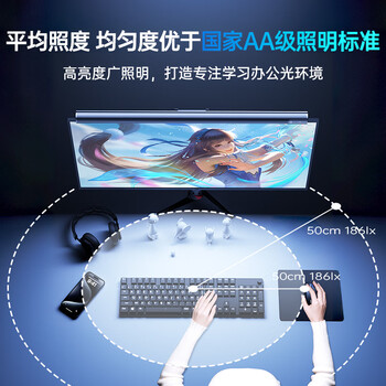 VENIDER屏幕挂灯电脑显示器挂灯笔记本电脑护眼灯学生宿舍神器电脑桌游戏办公学习阅读台灯智能变色氛围灯