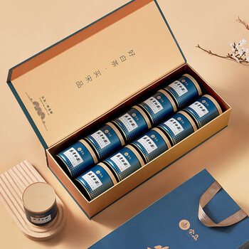 宋品2025新茶安吉白茶特产绿茶茶叶礼盒装10小罐200克送长辈送客户