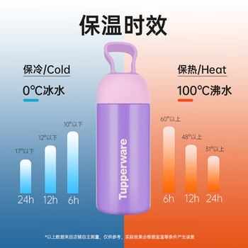 特百惠（Tupperware）暖茶提手保温杯350ml男女学生运动水杯子泡茶咖啡杯 冰沙紫