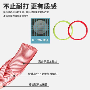 李宁（LI-NING）羽毛球线L67 QUICK 新品高弹性型羽毛球线网线冰脂绿AXJU013-9