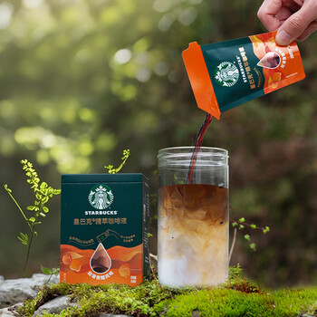 星巴克（Starbucks）0糖0脂即享黑咖啡 精萃咖啡液丝滑焦糖25ml*6杯 冷热秒溶