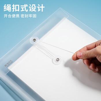 晨光（M&G）A4竖式档案袋线扣文件袋白色塑料透明袋子ADM94518 12个装