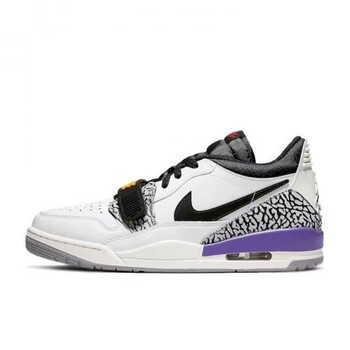 wvgaaj312运动鞋low联名三合一白灰真气垫男女运动鞋nike aj312湖人紫