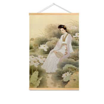 工笔画仕女图型号规格- 京东