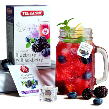 TEEKANNE德国进口花果茶蓝莓黑莓果茶包洛神花玫瑰茄袋泡茶20包/盒果香装 TEEKANNE德国进口花果茶蓝莓黑莓果茶包洛神花玫瑰茄袋泡茶20包/盒果香装