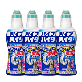 花王（KAO）管道疏通剂4瓶装强力溶解下水道厨房油污疏通神器堵塞马桶除臭剂