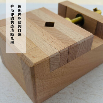 芬尚 大号榉木印床 篆刻印章刻床 书法刻章固定章料用刻印台可调大小文房配件篆刻床 12*9*6cm加深型