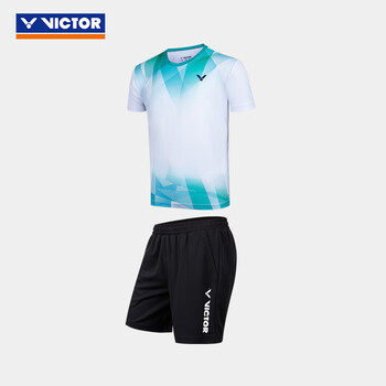 威克多（VICTOR）25年春夏新款羽毛球服套装时尚吸汗透气T恤短裤男女中性款TR50024