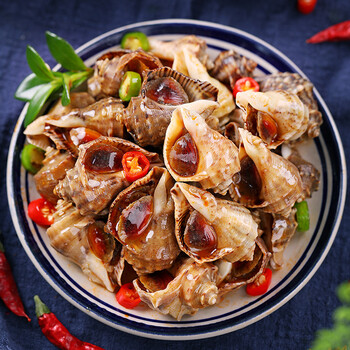 【每满38减8】麻辣海螺鲜活海螺肉带黄即食麻辣罐装小海鲜熟食