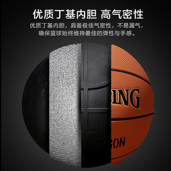 京东京造|斯伯丁联名HEXAGON系列7号PU成人篮球吸湿标准7号球
