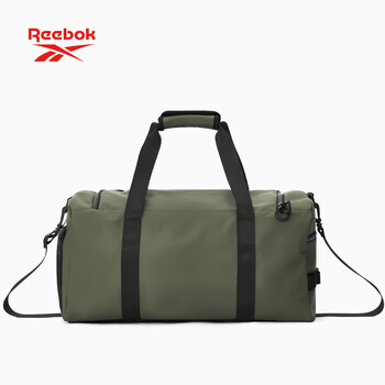 锐步防泼水大容量健身运动包可拆卸肩带多场景通勤旅行包 灰绿色-M