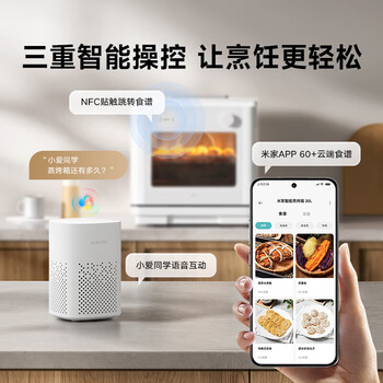 小米电烤箱空气炸蒸烤箱一体机 全自动烘焙烘烤解冻发酵多功能 免翻面 烧烤红薯鸡翅神器 台式20L