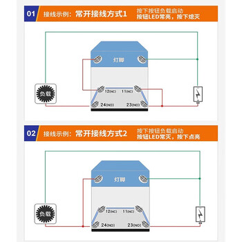 汇君 22mm带灯按钮开关10A电源复位自锁启动发光开关 红灯-复位-220V