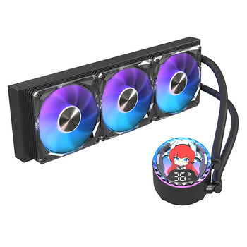 影驰星曜B360一体式CPU水冷散热器（智能数显屏/面板可替换/高性能水泵/支持多平台/一线通/配理线扣）