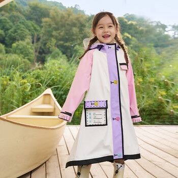 琴飞曼雨衣儿童雨衣幼儿园上学专用长款全身小学生儿童雨衣书包位稻草黄L